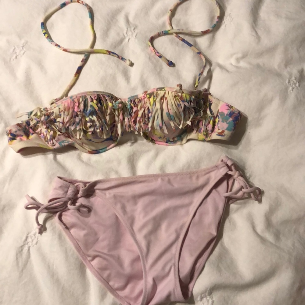 🌺🌸Neon fringe sherbet swim suit 🌸🌺